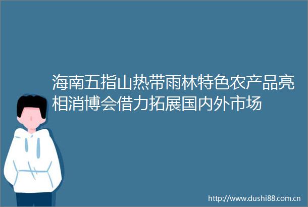 海南五指山热带雨林特色农产品亮相消博会借力拓展国内外市场