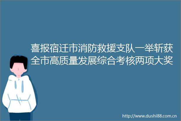 喜报宿迁市消防救援支队一举斩获全市高质量发展综合考核两项大奖