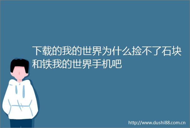 下载的我的世界为什么捡不了石块和铁我的世界手机吧
