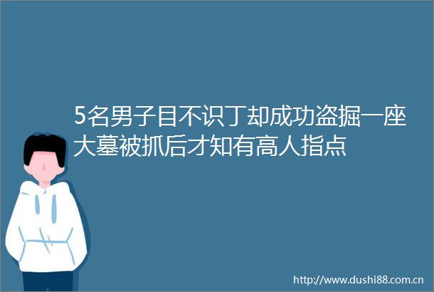 5名男子目不识丁却成功盗掘一座大墓被抓后才知有高人指点