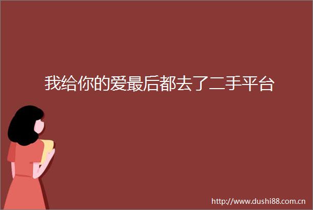 我给你的爱最后都去了二手平台
