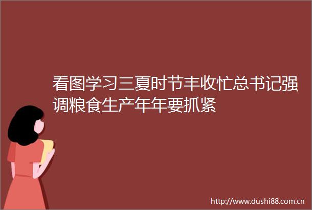 看图学习三夏时节丰收忙总书记强调粮食生产年年要抓紧