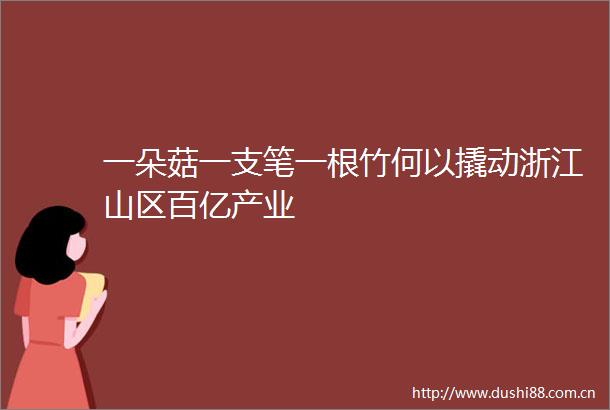 一朵菇一支笔一根竹何以撬动浙江山区百亿产业