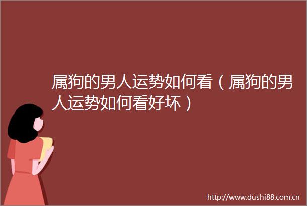 属狗的男人运势如何看（属狗的男人运势如何看好坏）