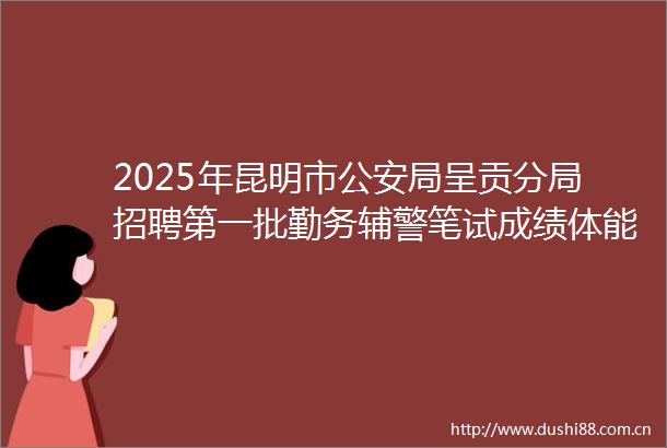 2025年昆明市局呈贡分局招聘第一批勤务辅警笔试成绩体能测试安排公告