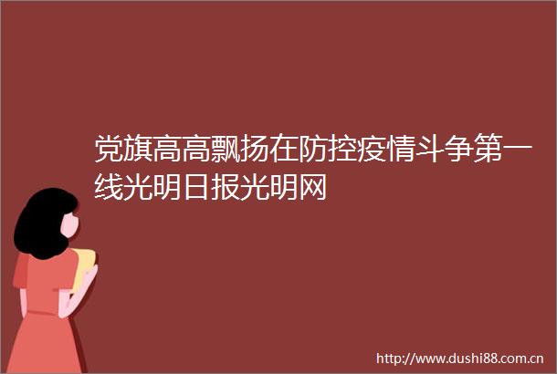 党旗高高飘扬在防控疫情斗争第一线光明日报光明网
