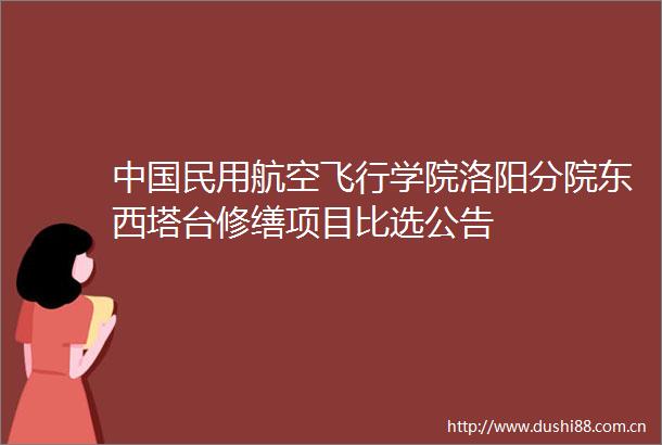 民用航空飞行学院洛阳分院东西塔台修缮项目比选公告
