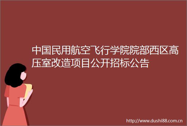 民用航空飞行学院院部西区高压室改造项目公开招标公告