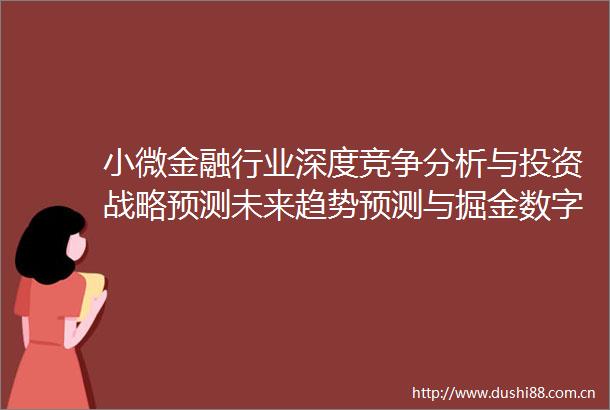 小微金融行业深度竞争分析与投资战略预测未来趋势预测与掘金数字蓝海