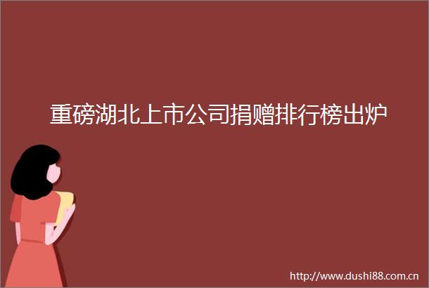 重磅湖北上市公司捐赠排行榜出炉