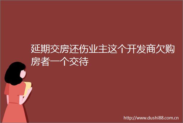 延期交房还伤业主这个开发商欠购房者一个交待