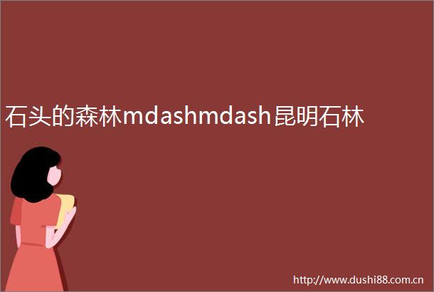 石头的森林mdashmdash昆明石林