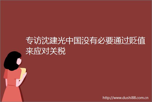 专访沈建光没有必要通过贬值来应对关税