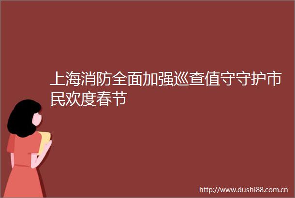 上海消防全面加强巡查值守守护市民欢度春节