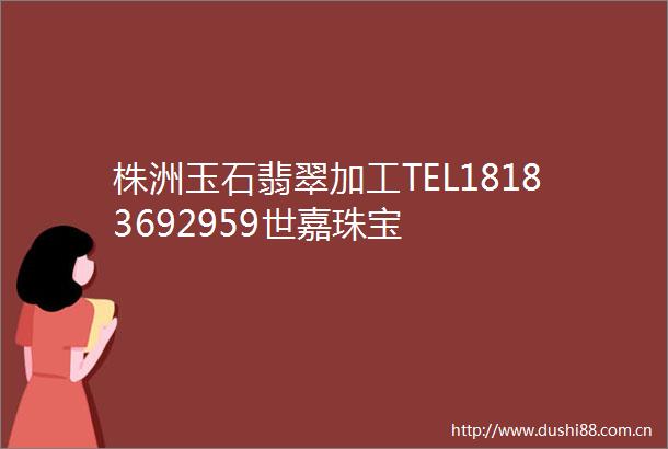 株洲玉石翡翠加工TEL18183692959世嘉珠宝