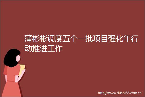 蒲彬彬调度五个一批项目强化年行动推进工作