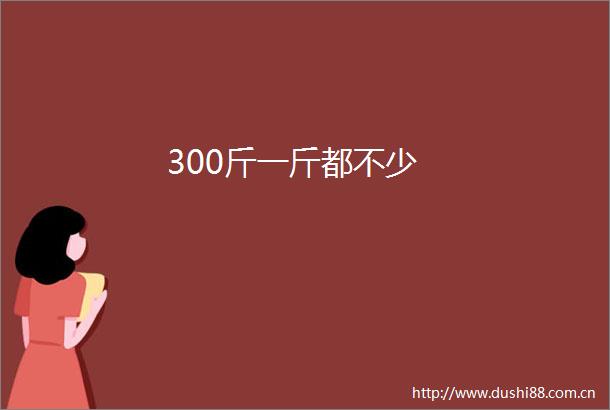 300斤一斤都不少