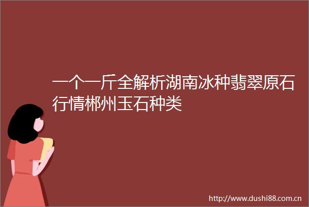 一个一斤全解析湖南冰种翡翠原石行情郴州玉石种类