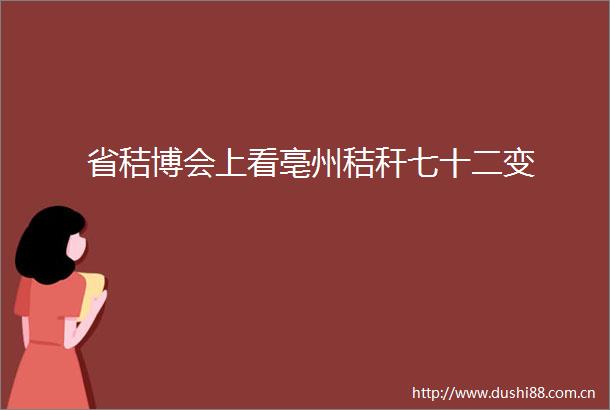 省秸博会上看亳州秸秆七十二变
