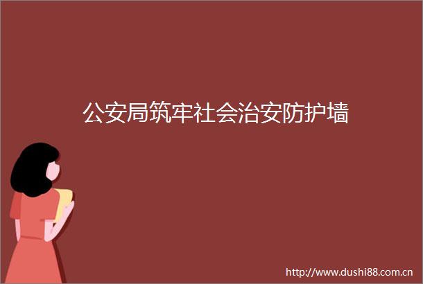 局筑牢社会治安防护墙