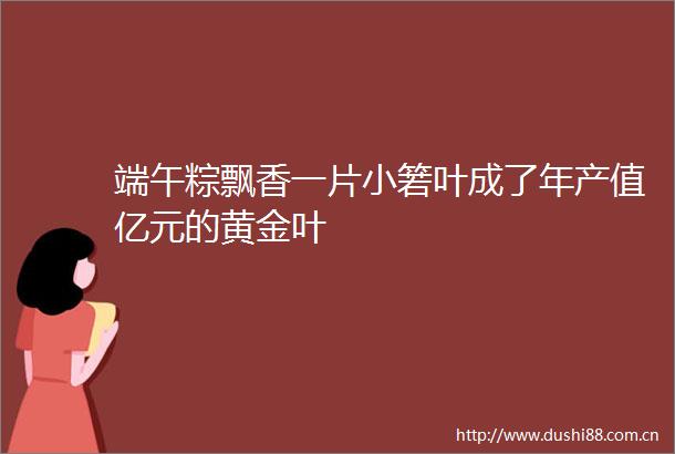 端午粽飘香一片小箬叶成了年产值亿元的黄金叶