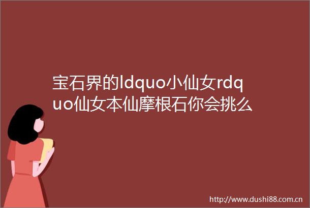 宝石界的ldquo小仙女rdquo仙女本仙摩根石你会挑么