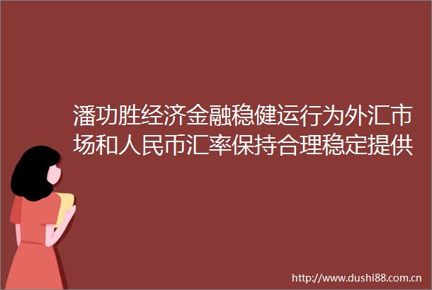 潘功胜经济金融稳健运行为外汇市场和币汇率保持合理稳定提供有力支撑