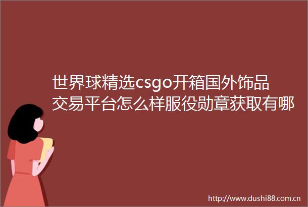 世界球精选csgo开箱国外饰品交易平台怎么样服役勋章获取有哪些方法