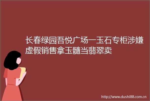 长春绿园吾悦广场一玉石专柜销售拿玉髓当翡翠卖