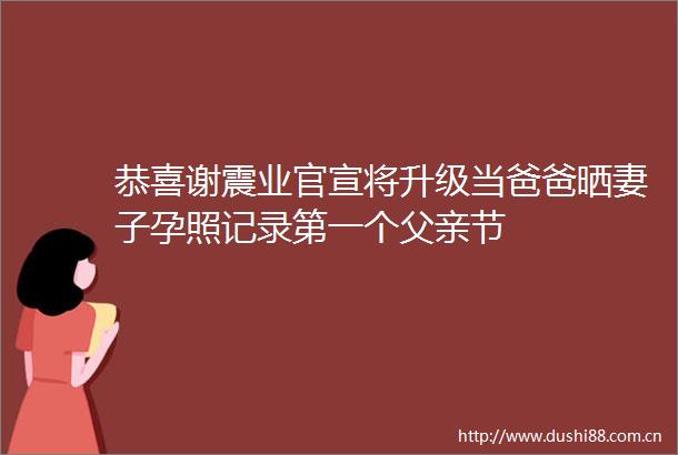 恭喜谢震业官宣将升级当爸爸晒妻子孕照记录第一个父亲节