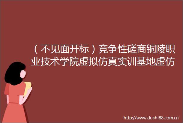 （不见面开标）竞争性磋商铜陵职业技术学院虚拟仿真实训基地虚仿资源购置项目竞争性磋商公告
