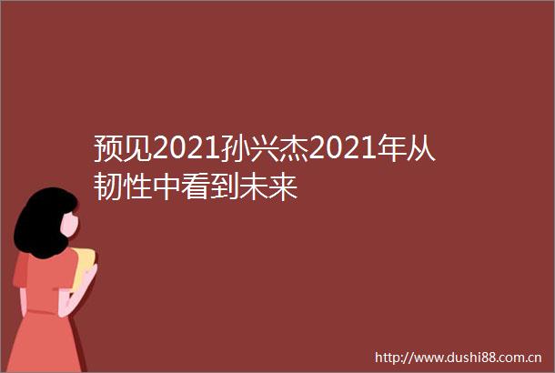 预见2021孙兴杰2021年从韧性中看到未来