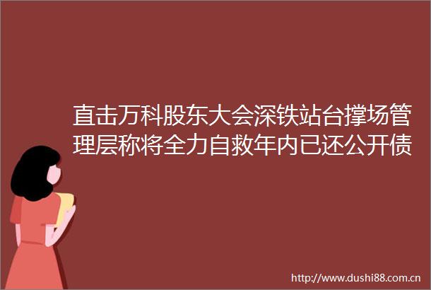 直击万科股东大会深铁站台撑场管理层称将全力自救年内已还公开债165亿元
