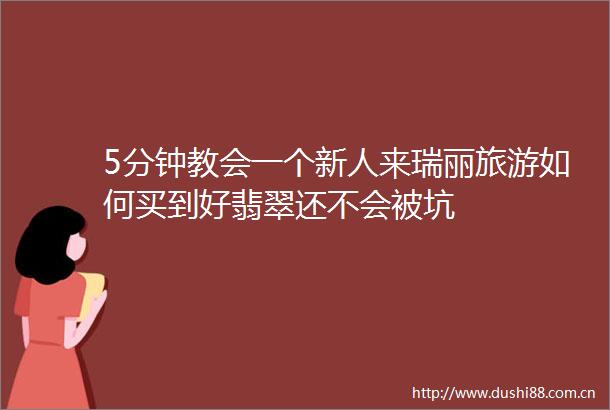 5分钟教会一个新人来瑞丽旅游如何买到好翡翠还不会被坑