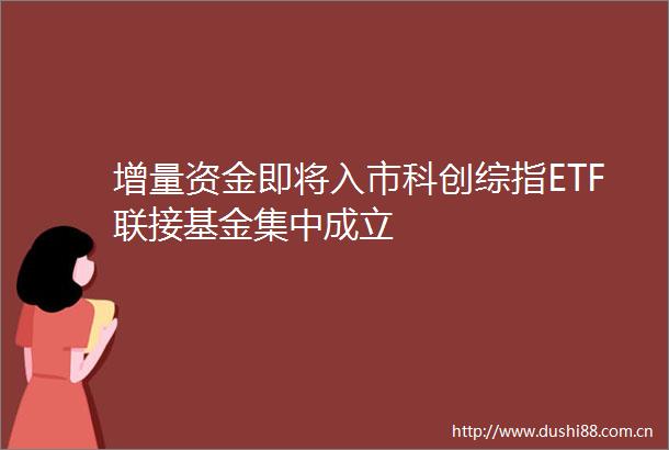 增量资金即将入市科创综指ETF联接基金集中成立