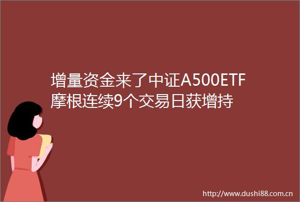 增量资金来了中证A500ETF摩根连续9个交易日获增持