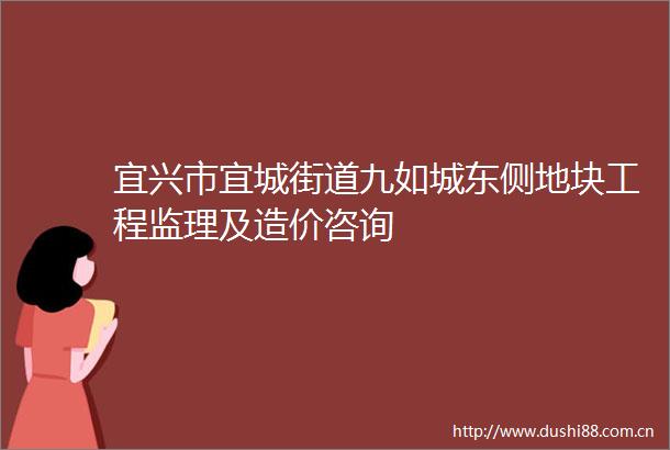 宜兴市宜城街道九如城东侧地块工程监理及造价咨询