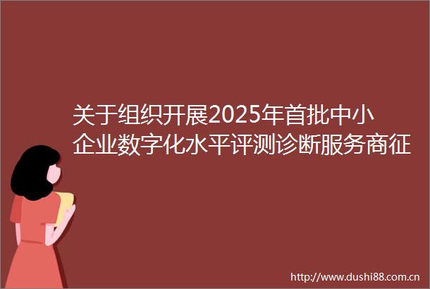 关于组织开展2025年首批中小企业数字化水平评测诊断服务商征集工作的通知