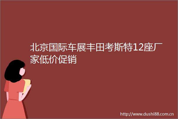 北京国际车展丰田考斯特12座厂家低价促销