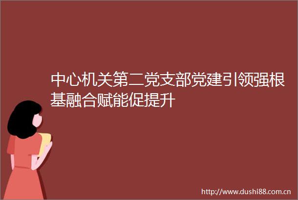 中心机关第二党支部党建引领强根基融合赋能促提升