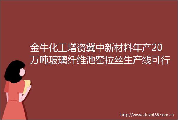 金牛化工增资冀中新材料年产20万吨玻璃纤维池窑拉丝生产线可行性研究报告