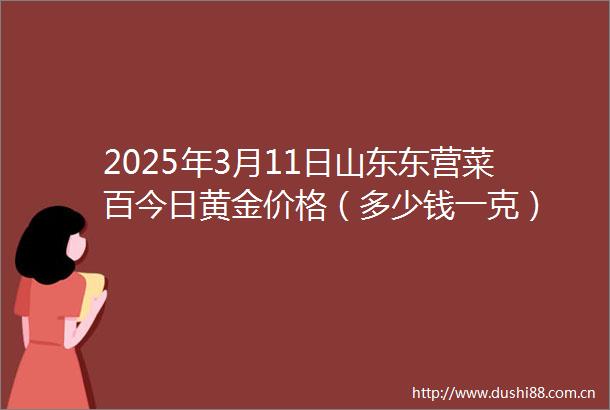 2025年3月11日山东东营菜百今日黄金价格（多少钱一克）
