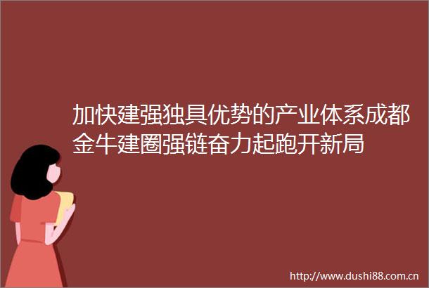 加快建强独具优势的产业体系成都金牛建圈强链奋力起跑开新局