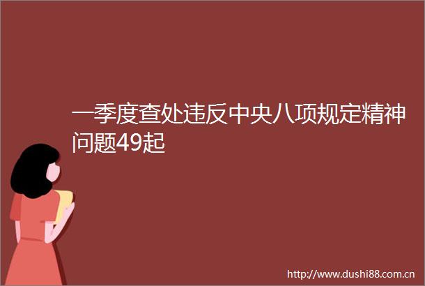 一季度查处违反中央八项规定精神问题49起