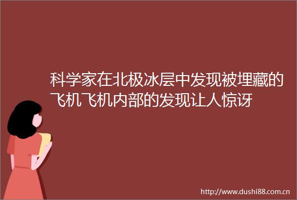 科学家在北极冰层中发现被埋藏的飞机飞机内部的发现让人惊讶