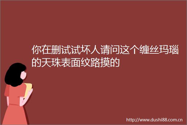 你在删试试坏人请问这个缠丝玛瑙的天珠表面纹路摸的