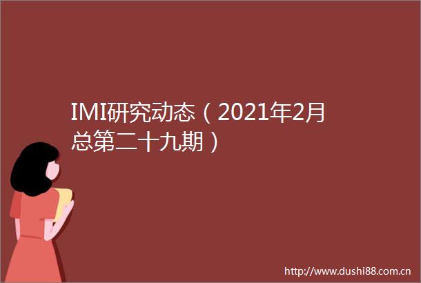 IMI研究动态（2021年2月总第二十九期）