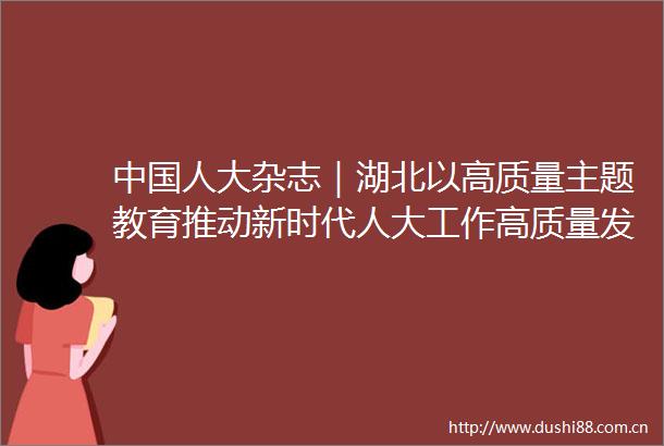 人大杂志｜湖北以高质量主题教育推动新时代人大工作高质量发展