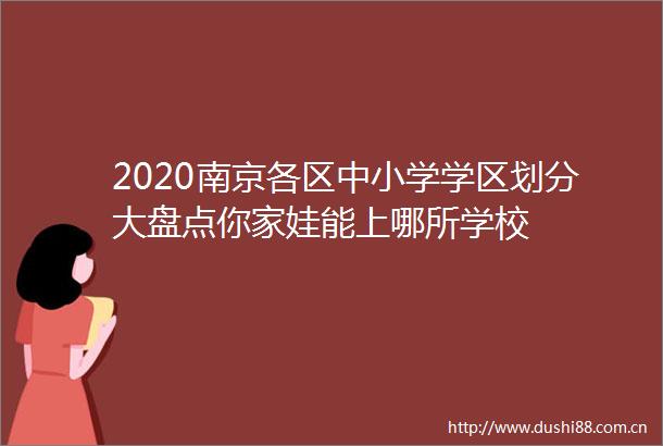2020南京各区中小学学区划分大盘点你家娃能上哪所学校