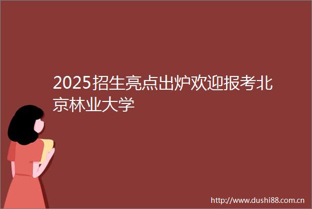 2025招生亮点出炉欢迎报考北京林业大学